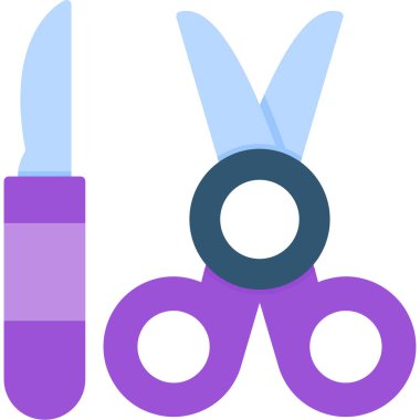 Makas. Web simgesi basit illüstrasyon