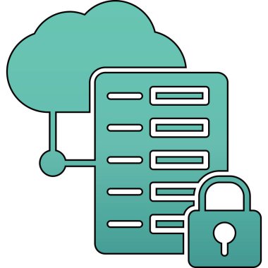 veri merkezi bulut hesaplama simgesi doldurulmuş ana hatlar biçiminde