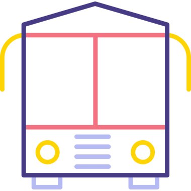 Otobüs. Web simgesi basit illüstrasyon