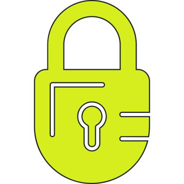 Kilit simgesi. Web için basit asma kilit vektör simgeleri çizimi