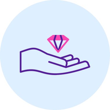 Elmas simgesi, vektör çizimi. Düz tasarım biçimi