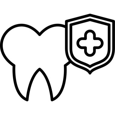 diş simgesi vektör illüstrasyonu