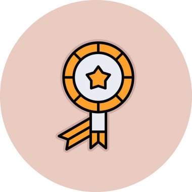 Rozet Web simgesi, vektör illüstrasyonu