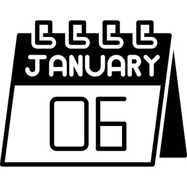 6 Ocak beyaz üzerine sembol tasarımı