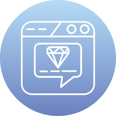 Elmas. Web simgesi basit illüstrasyon