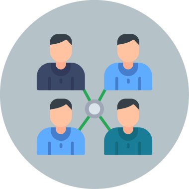 sosyal medya vektör illüstrasyonuna sahip bir grup insan