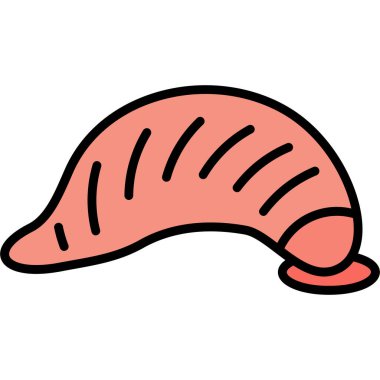 Kruvasan ikon vektörü. İnce çizgi işareti. izole edilmiş sınır sembolü çizimi