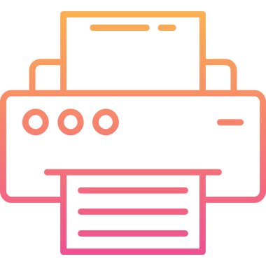 Yazıcı simgesi vektör illüstrasyonu