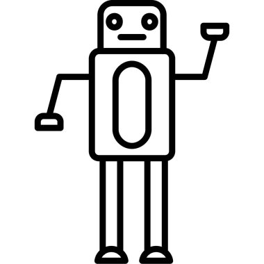 robot. Web simgesi basit illüstrasyon