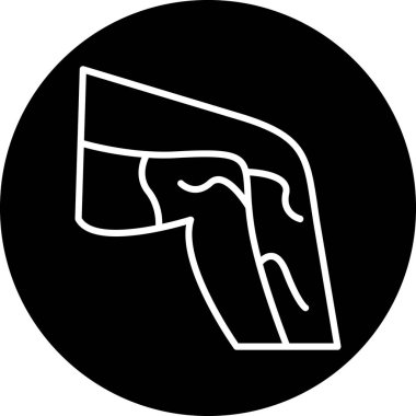 Bir kadının siyah beyaz ikonunun vektör çizimi