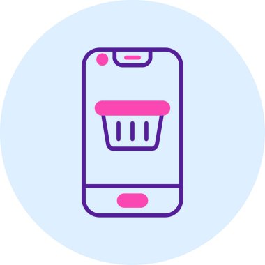 Cep telefonu simgesinin vektör çizimi, basit vektör illüstrasyonu