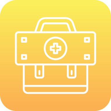 Beyaz arkaplan vektör illüstrasyonunda izole edilmiş düz biçimli ilk yardım kipi simgesi