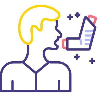 Megafon ikon vektör illüstrasyonlu adam