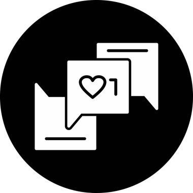 aşk mesajı vektör çizgisi simgesi