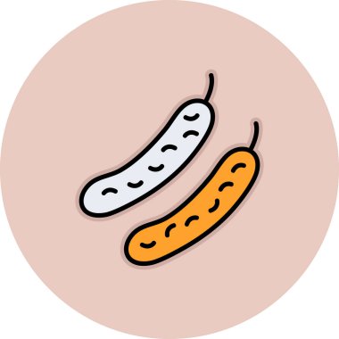 sosis simgesi vektör illüstrasyonu