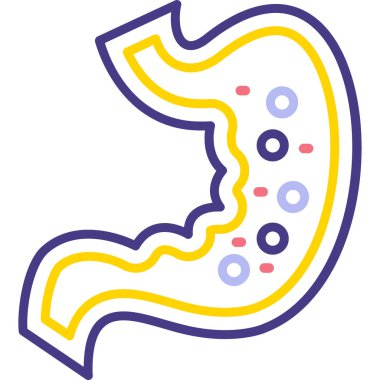 İnsan mide simgesinin vektör illüstrasyonu