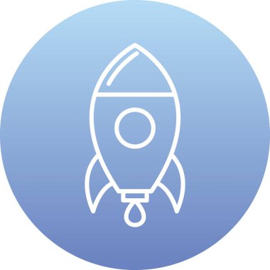 Roket. Web simgesi basit illüstrasyon