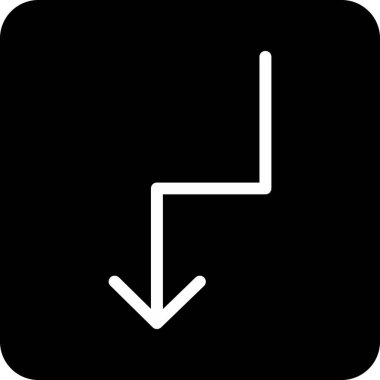 ok aşağı ok simgesi dış hat biçiminde