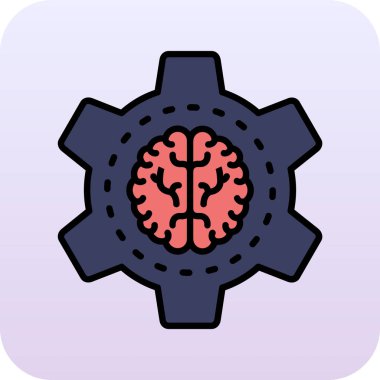 beyin ikonu vektör illüstrasyonu