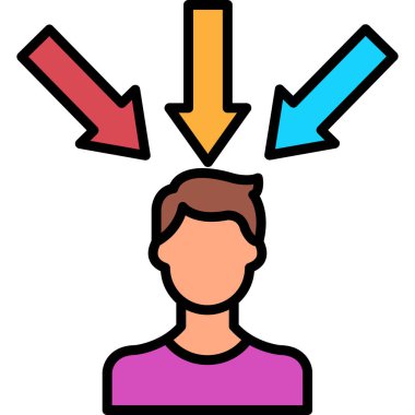 Okları yukarı çeken adam renk ikonu vektör illüstrasyonu