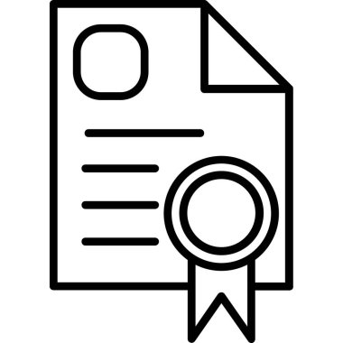 Sertifika. Web simgesi basit illüstrasyon