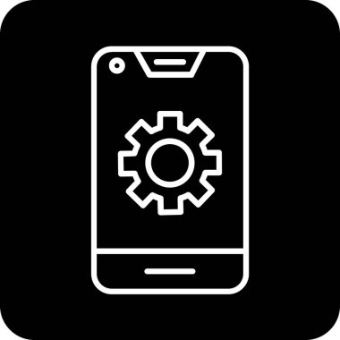 Web için mobil simge, vektör illüstrasyonu