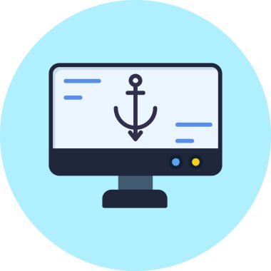 bilgisayar izleme simgesi, vektör illüstrasyonu