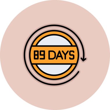 Beyaz arkaplanda 8 günlük vektör simgesi izole edildi