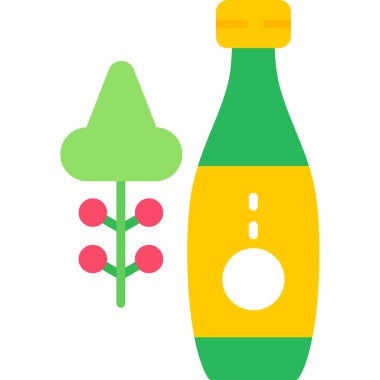 Çiçekli bira şişesi.