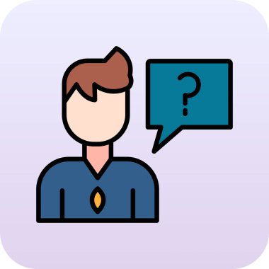 Soru işareti olan genç iş adamı