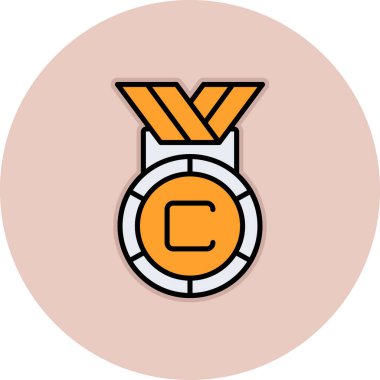 Madalya ikon vektör illüstrasyonu