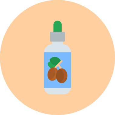 Kahverengi sıvı ve fındık dolu bir şişe.