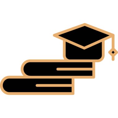 Mezuniyet şapkası ve mezuniyet ikonu. Eğitim ve üniversite teması. renkli ve vektör tasarımı.