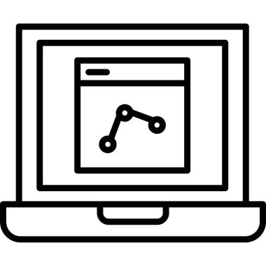 Bilgisayar simgesi ve vektör illüstrasyonlu dizüstü bilgisayar