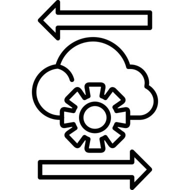 bulut hesaplama simgesi, vektör illüstrasyonu