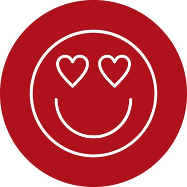 Mutlu yüz, kırmızı kalp.