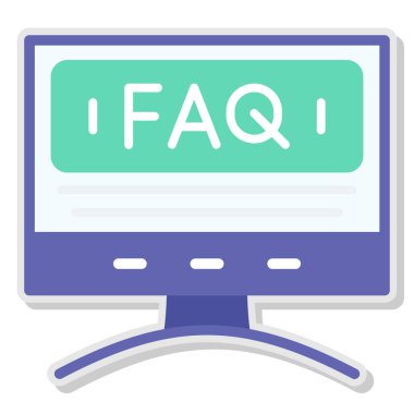 Sorusu olan bir bilgisayar monitörünün vektör çizimi