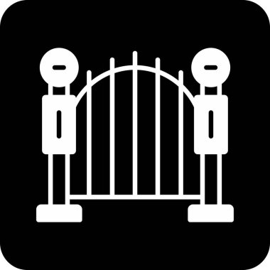 hapishane çit simgesi, vektör illüstrasyonu