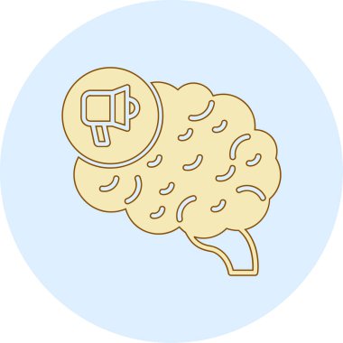 Beyin. Web simgesi basit illüstrasyon