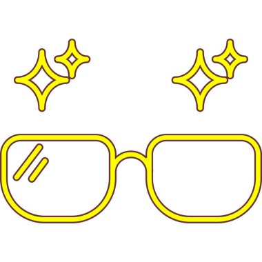 Gözlük ikonu. Web için güneş gözlüğü vektör simgelerinin özet çizimi