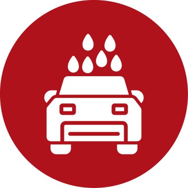 Oto yıkama yuvarlak kare vektör simgesi