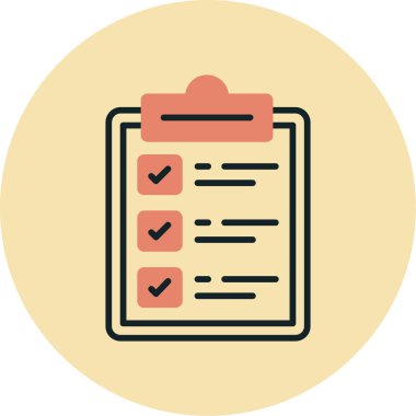 Kontrol listesi simgesi vektör illüstrasyonu