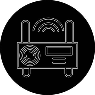 Modern b 'nin vektör illüstrasyonu simge radyodan yoksun