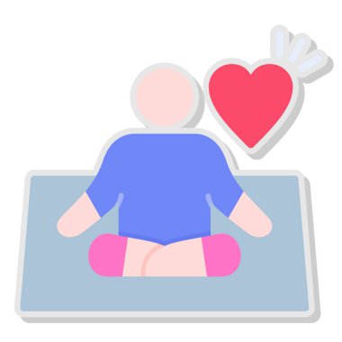 yoga. Web simgesi basit illüstrasyon