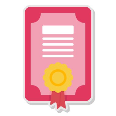 Sertifika düz vektör simgesi