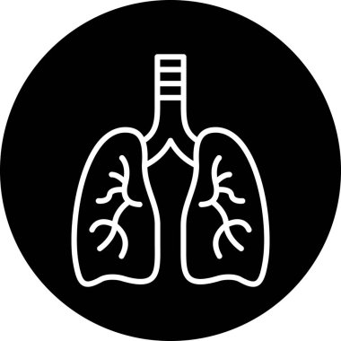 akciğer simgesi vektör illüstrasyonu