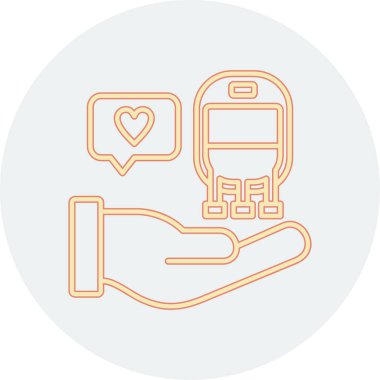 Kalp simgesi olan bir kalp simgesinin vektör çizimi