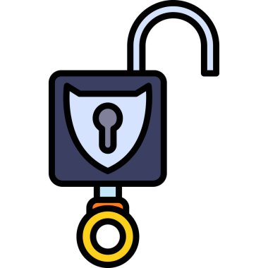 kilit anahtarı simgesi. Web için kilit vektör simgelerinin özet çizimi