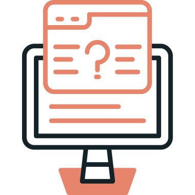 çevrimiçi araştırma simgesi vektör illüstrasyonu