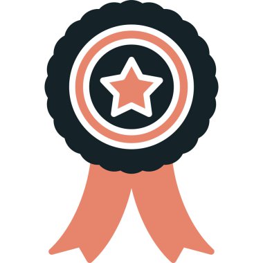 Ödülü rozet düz vektör simgesi